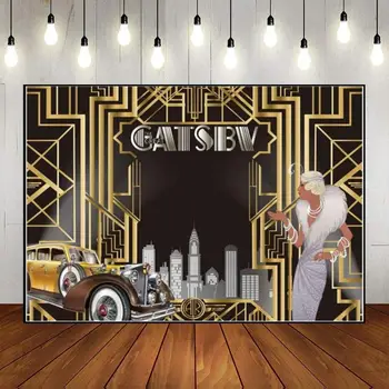 Veľký Gatsby Svadobné Baby Sprcha Pozadí Banner Narodeniny Dekorácie Fotografie Pozadia Strany Vlastné Pozadie Fotografie