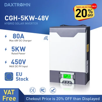 Daxtromn Hybrid Solárny Invertor 5kw PV v 5000W 48v 80A Nabíjačku Solárny Regulátor tied/off Grid Solárny Invertor Paralelný