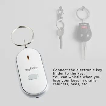 Horúce 2023 Prenosné aplikácie Keychain Whistle LED Svetlo, Pochodeň Vzdialený Zvuk Ovládanie Stratených Kľúčov Key Finder S Píšťalkou Tlieskanie Rýchle Dodanie