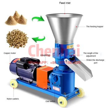 Mini kuracie dobytok krmivo potravín pelety stroj na výrobu hydinu kŕmne pelety mlyn pelletizer stroj