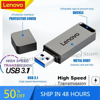 USB 3.1 2024 LENOVO OTG Pôvodné Kovové U Flash Disku Vysokú Rýchlosť SSD Pero Disk Pre Prenosné PC 1 TB 2TB veľkou Kapacitou 512 gb diskom