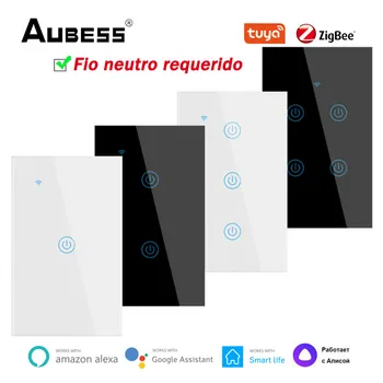 Aubess Zigbee3.0 NÁS Smart Switch Neutrálny Vodič Vyžaduje Tuya Smart Light Switch, Smart Život Ovládanie Prostredníctvom Alexa Domovská stránka Google Yandex