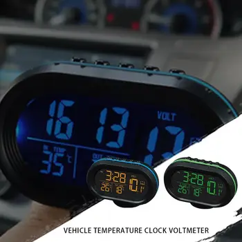 Multi-funkcia Auto Teploty Hodiny Voltmeter Auto Teplomer Elektronické Hodiny Auto Nočné Svetlo Hodiny Dodávky
