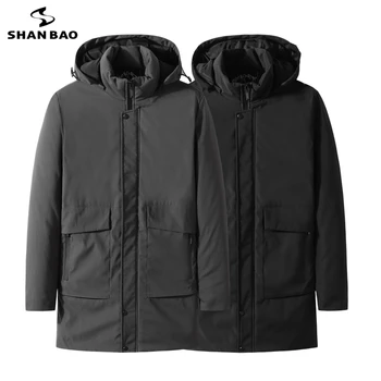 XL 8XL mužov ležérne oblečenie voľné dlho čalúnená bunda 2022 zimné značky hrubé teplé kapucňou plus veľkosť mládeže módne kabát