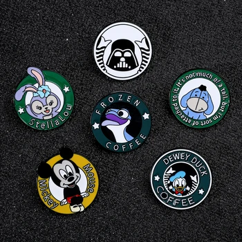 Disney Mickey Mouse, Káčer Donald Smalt Pin Star Wars Kreslený Obrázok Darth Vader Kovové Odznak Brošňa Kawaii Príslušenstvo Šperky