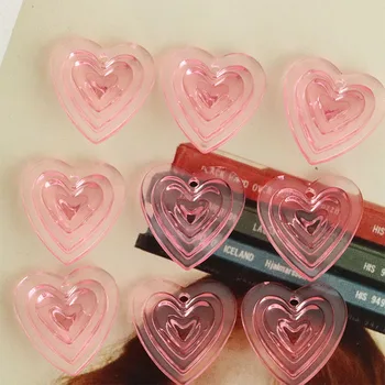 10pcs Ružová Láska Srdce Prívesok Charms Transparentné Akrylátové DIY Prívesky, Náhrdelníky Náušnice, Šperky, Takže Zistenia Príslušenstvo