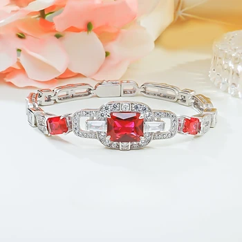Nové umelé Caibao vysokým počtom atómov uhlíka diamant 925 strieborný náramok s univerzálne a špecializované dizajn pre zapojenie šperky pre ženy