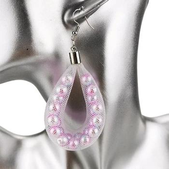 Móda Ručné Oka Šperky Pink Pearl Náušnice Ženy Módne Luxusné Veľké Náušnice Kvapka Gotický Šperky Darček K Narodeninám