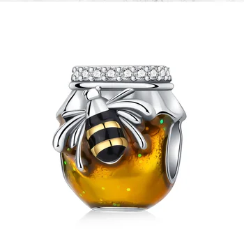 925 sterling silver Boutique Žltá včely zbierajú med Charms Fit Originálny Náramok Kúzlo Korálky Náhrdelník Diy Ženy Šperky