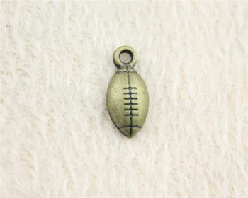 114pcs/množstvo 15*7mm antické bronzové Futbal kúzlo Prívesky DIY šperky pre náramok, náhrdelník náušnice