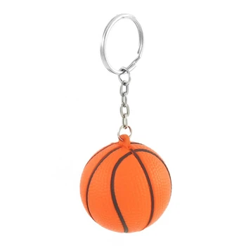 Orange Black Basketbal Tvar Šport Stres Loptu Odkaz Reťazca Krúžok Na Kľúče