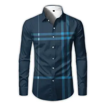 Módne Košele Pre Mužov 3d Pruhované Tlač Jednoduché pánske Oblečenie Ulici Dizajnér Krátke Rukávy Nadrozmerné Tričko Business Štýle Topy