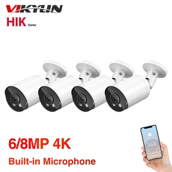 Hikvision Kompatibilné 8MP 4K 6MP HD Bullet POE IP Kamera má Nočné Videnie IR, Vstavaný Mikrofón, CCTV Video IPC Vonkajšie