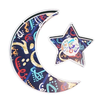 Ramadánu Mesiac Tvarované Drevené Dekorácie Eid Al Fitr Remesiel Ozdoby Juhovýchodnej Ázie Darčeky Domov Denný Dezert Pečivo Slúžiace Zásobník