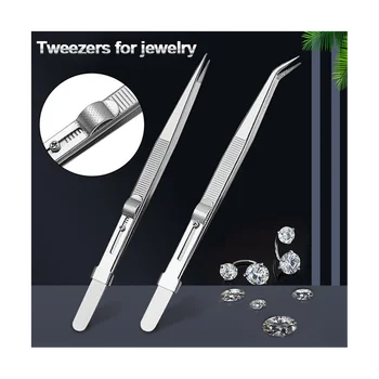 3 Pack Diamond Pinzety Jewelers Držiteľ Vyzdvihnúť Nástroj Z Nerezovej Ocele, Pinzety Diamond Nitovacie Kliešte Drahokamy Tweezer