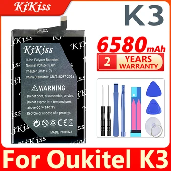 KiKiss Silný K3 Náhradné Batérie pre Oukitel K3 Mobilný Telefón, Dlhý Pohotovostný Čas Batérie, 6580mAh, Nové