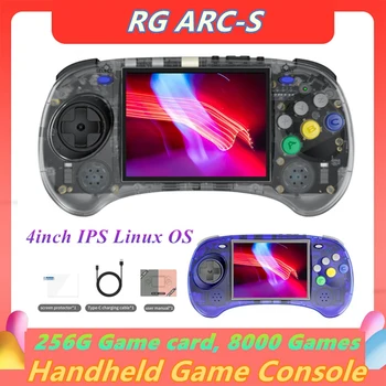 FULL-RG ARC-S Prenosné hracie Konzoly 256G 4 cm IPS Linux OS Šesť Tlačidlo Dizajn Retro Video Prehrávače Podporu Káblové Rukoväť