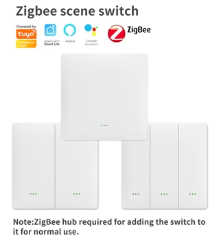 1/3Gang Tuya Zigbee 3.0 Scény Prepínač Elektroinštalácie Zadarmo Vložiť Smart Home Multi-scény, Prepojenie na Diaľkové Ovládanie Wall Prepínače
