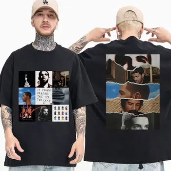 Rapper Drake Hudby obal Grafické T-shirt Muži Ženy Móda Hip Hop Vintage Krátky Rukáv T Košele Streetwear Tee Tričko