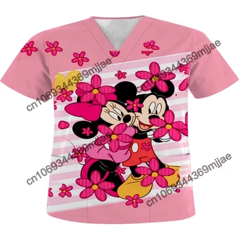 Disney Sestra Jednotné Vrecku kórejské Oblečenie Black Pink Minnie Mouse Mickey Top Y2k Oblečenie pre Ženy Žien Nadrozmerná T-shirt