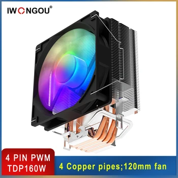 IWONGGOU X99 Procesor Cooler Am4 4pin Pwm Rgb 120mm Ventilátor Chladenia Cpu 4 Heatpipes Cpu Chladič pre Intel Lga115X 1700 1200 AMDAM3