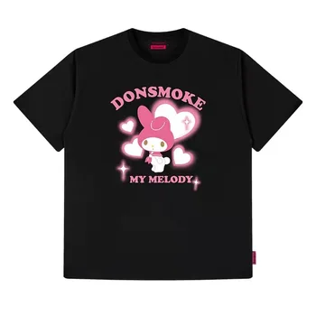DONSMOKE Americký štýl Street Sanrio Hellokitty páry T-shirt kuromi pár krátky rukáv roztomilý kreslený tlačiť t-shirt