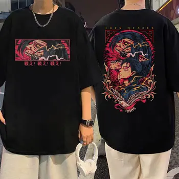 Japonsko, Anime Útok na Titan Tlač, T Košele Manga Eren Jaeger Shingeki No Kyojin T-shirt Muži Ženy Bežné Vintage Voľné Tričko