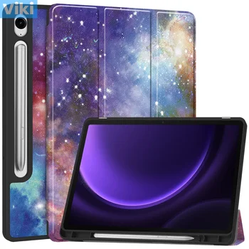 Farebné Prípad Tabletu Samsung Galaxy Tab S9 Fe Palcový Sm-x510 X516 Shockproof Smart Flip Kožené puzdro Pre Sm-x710 X716b X718u