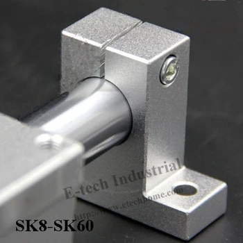 8 ks/veľa 16 mm Lineárny Železničnej Podporu SK16 CNC Linear, Hriadeľ Držiak Vertikálny Hriadeľ Podporu CNC Lineárny Pohyb Držiak