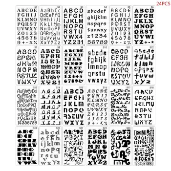 24pcs/set mäkké plastické Písmená Abecedy Šablóny Výkresu Vzorkovníka Maľovanie Razba Zápisník