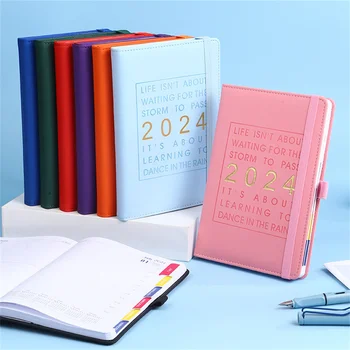 2024 A5 Notebook 365 Dní Plánu Organizátor Vestník Poznámkový Blok Denná Týždenný Plánovač Rozpočtu Kniha Školy Kancelárske Potreby