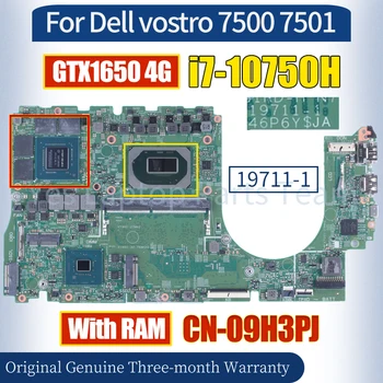 19711-1 Pre Dell vostro 7500 7501 Notebook Doske CN-09H3PJ SRH8Q i7-10750H GTX1650 RAM 4G 100％ Testovaný Notebook Doska