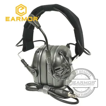 EARMOR Taktické Headset M32 MOD3 Lov & Streľba chrániče uší s Mikrofónom, ozvučovacích, Nato TP120 Bunda, Čierna