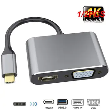 RYRA 4 V 1, USB, C Typ C Do 4K VGA USB3.0 Audio A Video Adaptér S PD 87W Rýchlo Nabíjačka Pre Macbook