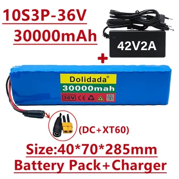10s3p 36V 30000mah batéria, 600W, vhodné pre Xiao m365 Pro klince bicyklov, so zabudovaným 20A BMS nabíjačky